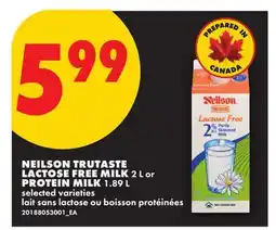 No Frills NEILSON TRUTASTE LACTOSE FREE MILK, 2 L or PROTEIN MILK, 1.89 L offer
