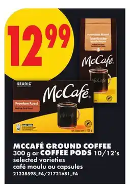 No Frills MCCAFÉ GROUND COFFEE, 300 G OR COFFEE PODS, 10/12'S offer