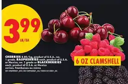 No Frills CHERRIES, RASPBERRIES 6 OZ CLAMSHELL, or BLACKBERRIES offer