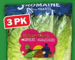 Food Basics ROMAINE HEARTS OR WHOLE WHITE OR CREMINI MUSHROOMS offer