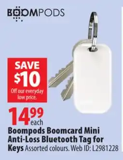 London Drugs Boompods Boomcard Mini Anti-Loss Bluetooth Tag for Keys offer