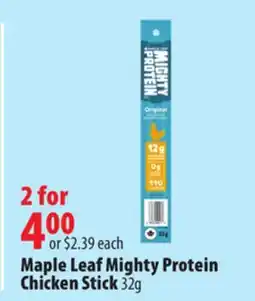 London Drugs Maple Leaf Mighty Protein Chicken Stick offer