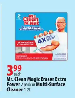 London Drugs Mr. Clean Magic Eraser Extra Power 2 pack or Multi-Surface Cleaner 1.2L offer