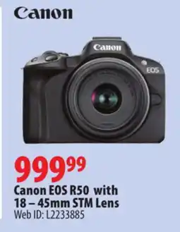 London Drugs Canon EOS R50 with 18 - 45mm STM Lens offer