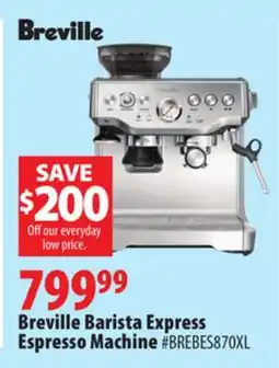 London Drugs Breville Barista Express Espresso Machine offer