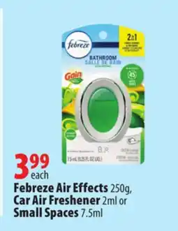 London Drugs Febreze Air Effects 250g, Car Air Freshener 2ml or Small Spaces 7.5ml offer