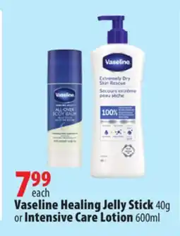 London Drugs Vaseline Healing Jelly Stick 40g or Intensive Care Lotion 600ml offer