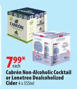 London Drugs Cabrón Non-Alcoholic Cocktail or Lonetree Dealcoholized Cider offer