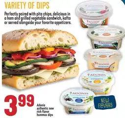 Marché Adonis ADONIS AUTHENTIC NEW RICH FLAVOR HUMMUS DIPS offer