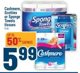 Marché Adonis Cashmere, Scotties or Sponge Towels tissues offer