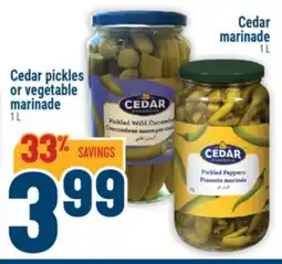 Marché Adonis CEDAR PICKLES OR VEGETABLE MARINADE, 1 L CEDAR MARINADE offer