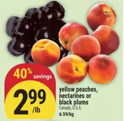 Marché Adonis yellow peaches, nectarines or black plums offer