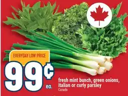 Marché Adonis fresh mint bunch, green onions, italian or curly parsley offer