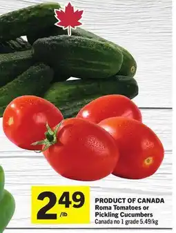 Foodland Roma Tomatoes or Pickling Cucumbers offer