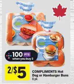 Foodland COMPLIMENTS Hot Dog or Hamburger Buns offer