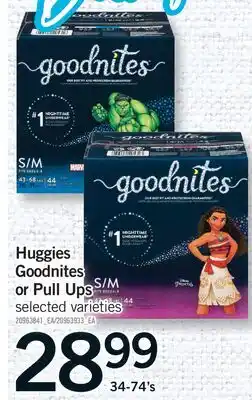 Fortinos HUGGIES GOODNITES OR PULL UPS, 34-74'S offer