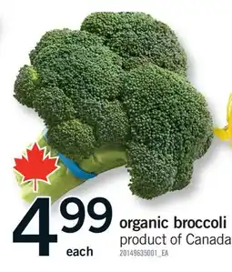 Fortinos ORGANIC BROCCOLI offer