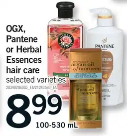 Fortinos OGX, PANTENE OR HERBAL ESSENCES HAIR CARE offer