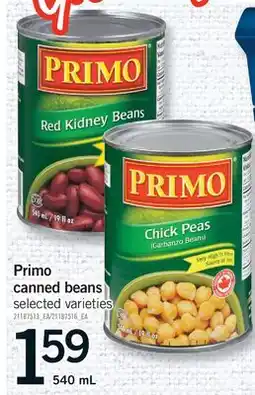 Fortinos PRIMO CANNED BEANS offer