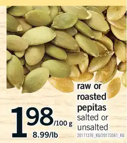 Fortinos RAW OR ROASTED PEPITAS offer