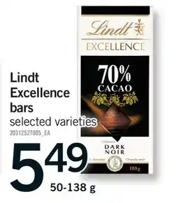 Fortinos LINDT EXCELLENCE BARS offer