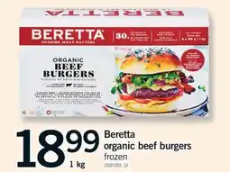 Fortinos BERETTA ORGANIC BEEF BURGERS offer
