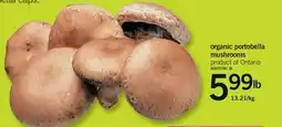 Fortinos ORGANIC PORTOBELLA MUSHROOMS offer
