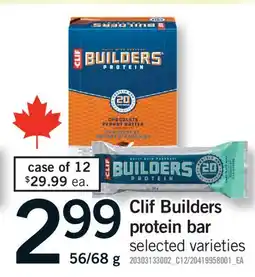 Fortinos CLIF BUILDERS PROTEIN BAR, 56/68 G offer