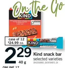 Fortinos KIND SNACK BAR offer