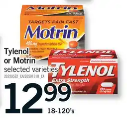 Fortinos TYLENOL OR MOTRIN, 18-120'S offer