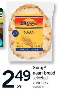 Fortinos SURAJ NAAN BREAD, 5'S offer