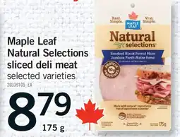Fortinos MAPLE LEAF NATURAL SELECTIONS SLICED DELI MEAT offer