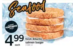 Fortinos FRESH ATLANTIC SALMON BURGER offer