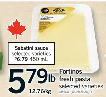 Fortinos FORTINOS FRESH PASTA offer