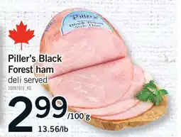 Fortinos PILLER'S BLACK FOREST HAM offer