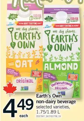 Fortinos EARTH'S OWN NON-DAIRY BEVERAGE, 1.75/1 offer