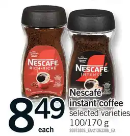 Fortinos NESCAFÉ INSTANT COFFEE, 100/170 G offer