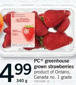 Fortinos PC GREENHOUSE GROWN STRAWBERRIES offer