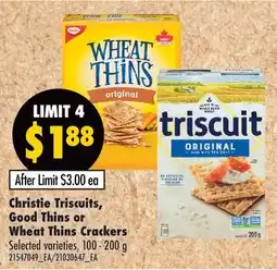 Fortinos CHRISTIE TRISCUITS, GOOD THINS OR WHEAT THINS CRACKERS offer