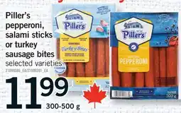 Fortinos PILLER'S PEPPERONI, SALAMI STICKS OR TURKEY SAUSAGE BITES offer