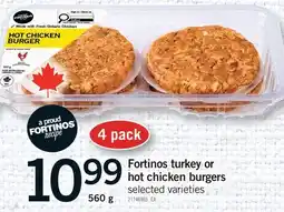 Fortinos FORTINOS TURKEY OR HOT CHICKEN BURGERS offer