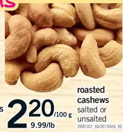 Fortinos ROASTED CASHEWS offer