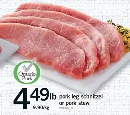 Fortinos PORK LEG SCHNITZEL OR PORK STEW offer