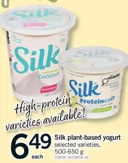 Fortinos SILK PLANT-BASED YOGURT offer