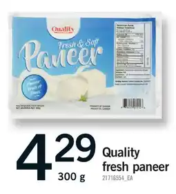 Fortinos QUALITY FRESH PANEER offer
