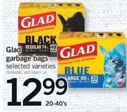 Fortinos GLAD GARBAGE BAGS, 20-40'S offer