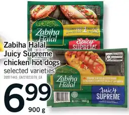Fortinos ZABIHA HALAL JUICY SUPREME CHICKEN HOT DOGS offer