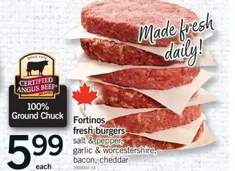 Fortinos FORTINOS FRESH BURGERS offer
