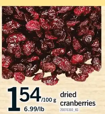 Fortinos DRIED CRANBERRIES offer