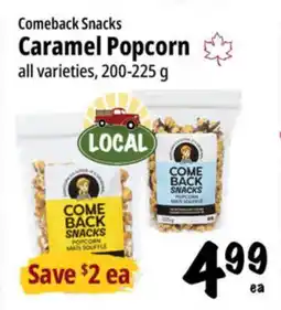 Farm Boy Comeback Snacks Caramel Popcorn offer